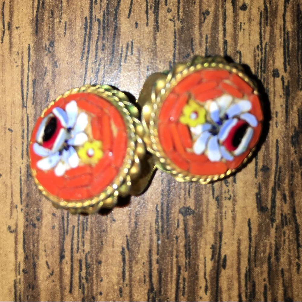 Vintage Italian Micro Mosaic Earrings